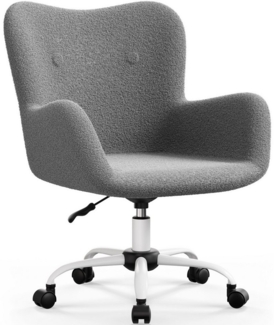 Adormii Bürostuhl Schminkstuhl,Homeoffice Stuhl mit Armlehnen,Drehstuhl mit Rrollen (Boucle-Gewebe,höhenverstellbar,für Schminktisch,Arbeitszimmer, Schlafzimmer,150kg)