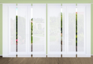 HOME in green Schiebegardine ROMOLUS (6 St), Paneelwagen, halbtransparent, SET DIGITALDRUCK,BAMBUSOPTIK RECYCELT