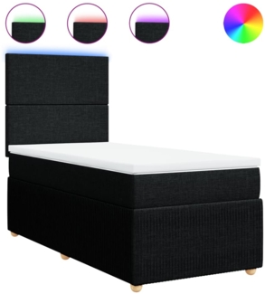 vidaXL Boxspringbett mit Matratze Schwarz 90x190 cm Stoff 3294206