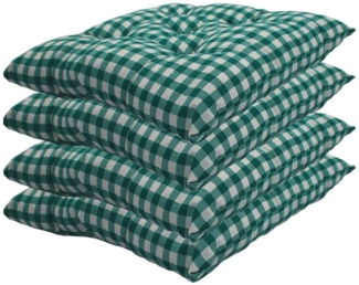 NYVI Stuhlkissen Sitzkissen Genua 4er Set - Dekokissen Sitzauflage für Indoor & Outdoor, Komfortabel & Robust, Gartenstuhlauflagen für 40x40 cm große Stühle