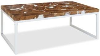Couchtisch, Sofatisch Teak Harz 110x60x40 cm