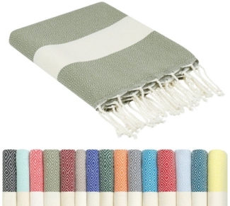 furora HOLIDAY Strandtuch groß 100x200 cm Strand Tuch, aus Baumwolle, Hamamtuch Badetuch, leicht, lang, dünn & kompakt