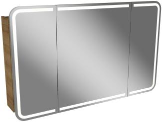 Lanzet M9 Spiegelschrank 120 cm mit umlaufender LED-Beleuchtung, Hellbraun