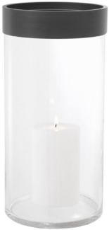 Casa Padrino Luxus Kerzenleuchter Bronze Ø 20,5 x H. 41,5 cm - Runder Glas Kerzenleuchter mit Aluminium Ring - Luxus Qualität