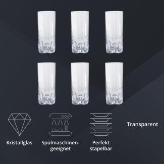 Peill+Putzler Germany 6er Set Longdrinkgläser, 300 ml Volumen, starker Eisboden, Kristallgläser mit einem schlichten Design, Longdrinkgläser für Wasser, Saft & Cocktail, Trinkgläser