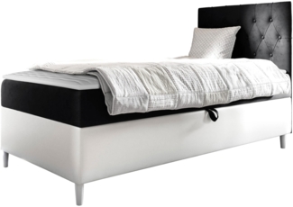 Boxspringbett 'Lenda Junior 1', schwarz, 80 x 200 cm, Rechts