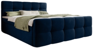 Luxusbetten24 Boxspringbett Cozy Samt, inklusive PU-Schaum Topper