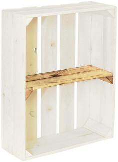 CHICCIE 6 Set Holzregal Schmalhanz 50x40x15cm - Weiß Geflammt 1x Kurzes Regal