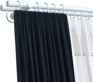 indeko Gardinenstange Linz, Ø 20 mm, 2-läufig, Wunschmaßlänge, mit Bohren, verschraubt, Stahl, Komplett-Set inkl. Montagematerial