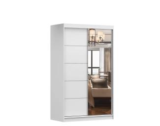 MOEBLO Kleiderschrank NOAH 05 (mit Spiegel Schwebetürenschrank 2-türig Schrank mit vielen Einlegeböden und Kleiderstange, Gaderobe Schiebtüren Schlafzimmer-Wohnzimmerschrank Modern Design) (BxHxT): 120x200x61 cm