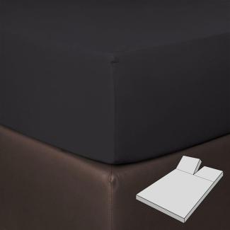 BettwarenShop Boxspring Split Spannbetttuch|180x200 - 200x220 cm| titanium