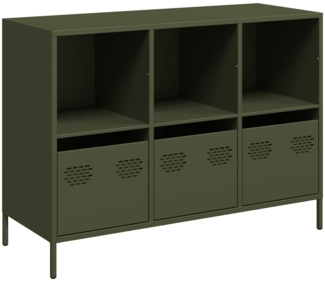 vidaXL Sideboard Olivgrün 101,5x39x73,5 cm Kaltgewalzter Stahl 851368