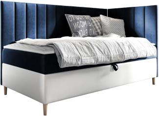 Boxspringbett Chapeni 'Junior 3' blau 100 x 200 cm Rechts