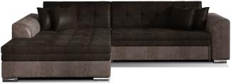 ELTAP 'Sorento', Ecksofa, Eckcouch, Dunkelbraun, 78 x 194 x 296 cm, Links