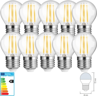 10x6W G45 E27 Mini LED Filament Leuchtmittel Birne 640 Lumen Warmweiß