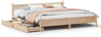 vidaXL Massivholzbett ohne Matratze 180x200 Kiefernholz 3309761