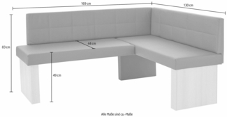 massivline&more Eckbank Anna 2, Breite 169 cm