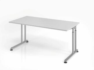 Schreibtisch C-Fuß 160x80 cm Grau/Silber