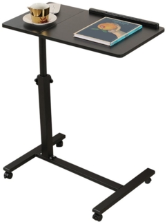 JEOBEST Laptoptisch Beistelltisch Mit Rollen, C-förmiger Couchtisch mit Holzplatte, (1-St) Höhenverstellbar 58 - 90 cm, 0-360° Neigbar