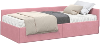 vidaXL Eckbettgestell mit Matratze Sonstiges 2 pcs Grau Samt 3393647