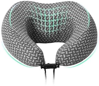 vidaXL Reisekissen für den Hals Grau 30 x 28 x 14 cm Polyester 42012698