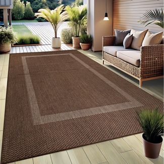 OTTO home Teppich Venedig Bordüre auch als Läufer erhältlich, rechteckig, Höhe: 3 mm, In- und Outdoor geeignet, Sisal-Optik, Wetterfest & UV-beständig