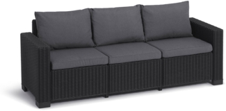 Dmora Outdoor-Sofa Melfort, Gartensofa, Terrassensofa, Sitzbank für draußen, 198x68 h72 cm, Anthrazit