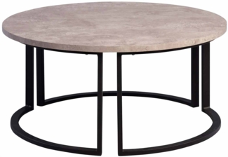 Couchtisch New Jersey 2 / New York 2 , Grau, Schwarz , 80 x 38 x 0 cm