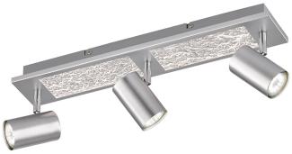 Deckenleuchte, Metall, silber, Spots beweglich, L 55,5 cm