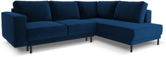 Micadoni Ecksofa Caro 5-Sitzer Samt Königsblau Rechts 140x208