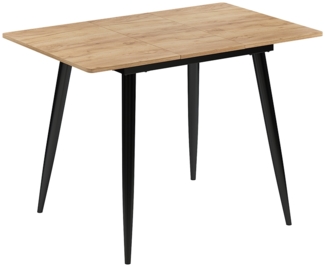 Esstisch Beaver Schwarz/Goldkraft Eiche 80 x 70 cm ausziehbar Vicco