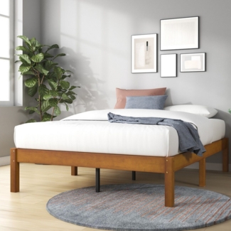 ZINUS Massivholzbett Emma Bamboo (Packung, 1-tlg, aus nachhaltigen Bambus, Braun, 140x200 cm), Kinderleichter Aufbau, Inklusive Lattenrost