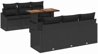vidaXL Garten-Sofa-Set mit Kissen Schwarz, Braun 100 x 55 x 73 cm 3349785