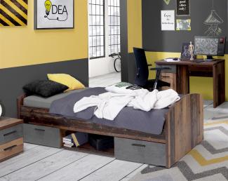 Bett >Vyronas< in Old Wood Vintage - 96x65x206,4cm (BxHxT)