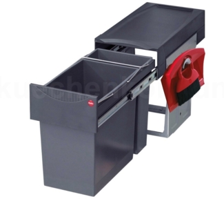 Hailo Abfallsammler 3666711 TA Swing Tandem 24 + 7 Liter mit Kehrset