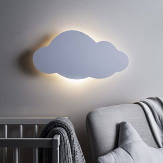 Lights4fun LED Wandleuchte LED Wolke Nachtlicht Batterie mit Fernbedienung