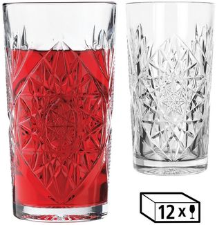 LIBBEY Gläser-Set Libbey Cooler Trinkglas, 12er Set -HOBSTAR-, 12-tlg, Glas, 473 ml, hochwertig verarbeitet, in eleganter Vintage-Optik