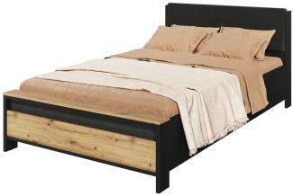 Jugendbett Spot 120 SP10 (Farbe: Schwarz / Artisan Eiche + Schwarz Holzstruktur + Ontario 97)