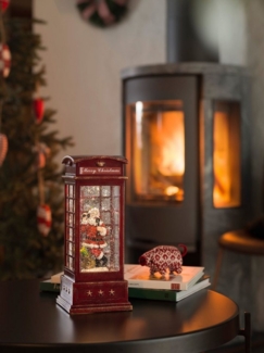 KONSTSMIDE No. 4363-550 LED Telefonzelle mit Weihnachtsmann 5h Timer warmweiß IP20