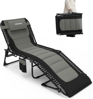 XXL Sonnenliege Klappbar Verstellbar Gartenliege 200x68CM Grau