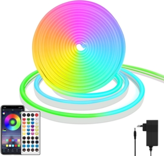 BlingBin LED-Lichterkette Neon Led strip RGB Led Streifen mit APP Steuerung Fernbedienung, 300-flammig, 5/10/15/20/30/40M Musik Sync DIY für Zimmer Raum Wand Gaming