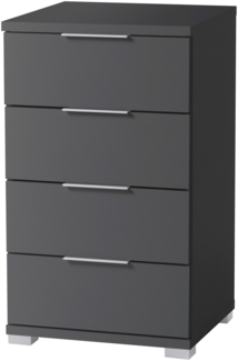 Nachtkommode >Smilla< in Graphit, Melamin - 46x79x42cm (BxHxT)