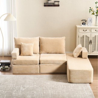 HOMYEDAMIC Ecksofa Ecksofa Doppelsofa with footstool deformierbar, Variante Doppelsofa Ecksofa mit Stauraumbettkasten