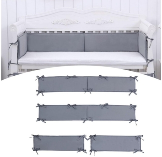 Refined Living Bettnestchen Bettumrandung 4-tlg für Kinderbett Babybett Nestchen für Kantenschutz, (Kopfschutz Gitterbett Schutz Atmungsaktive Polsterung Rausfallschutz, Abnehmbar Babybett Leitplanke Stoßstange 132*24.5cm 68.5*24.5cm), Geschenke für Ne...