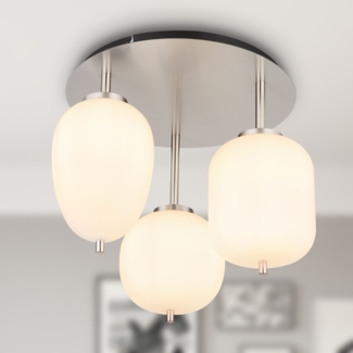 Deckenleuchte Wohnzimmer Deckenlampe Schlafzimmer 3-flammig Glas Modern 46 cm