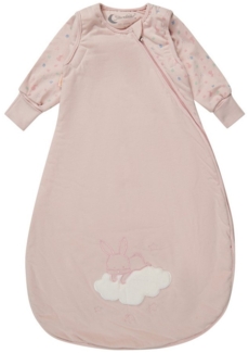 Sterntaler Schlafsack m. Armen 80cm Hase Hanni - Jersey, leicht wattiert - abnehmbare Ärmel mit Klettverschluss & Handstulpen - 2-Wege-Reißverschluss & Kabelöffnung - für Mädchen - 1,00 TOG, quarzrosa