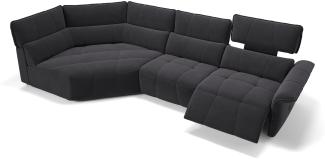 Sofanella Ecksofa ADRIA Stoffsofa Eckcouch Eckgarnitur in Schwarz