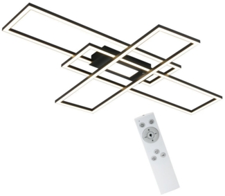 Nettlife LED Deckenleuchte Dimmbar Schwarz/Weiß Deckenlampe Modern Deckenbeleuchtung Wohnzimmer, Dimmbar mit Fernbedienung, LED fest integriert, für Wohnzimmer Schlafzimmer Küche Flur Büro