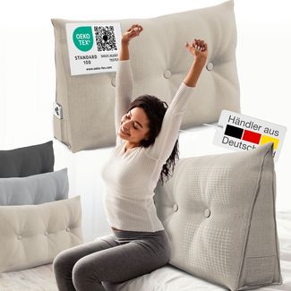 ELONEO Rückenkissen Bett- und Rückenstützkissen >Sand< 100cm