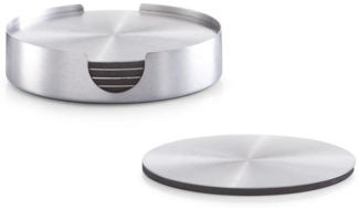 Zeller Present Glasuntersetzer-Set, 7-tlg, Edelstahl